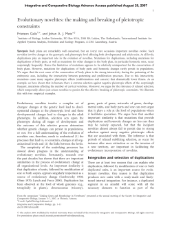 Evolutionary novelties: the making and breaking of