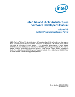 Intel&reg; 64 and IA-32 Architectures Software Developer`s Manual