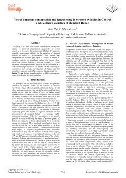 Vowel Duration, Compression and Lengthening in Stressed