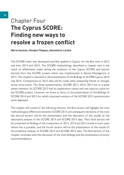 Chapter Four The Cyprus SCORE: Finding new ways to resolve a