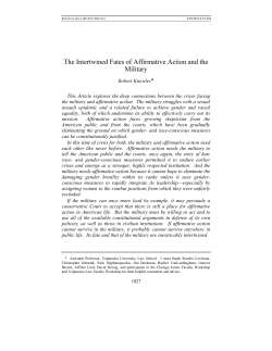 The Intertwined Fates of Affirmative Action and the Military