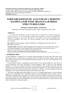 forward kinematic analysis of a robotic manipulator with triangular