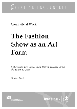 The Fashion Show as an Art Form
