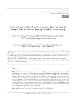 Degree of conversion of resin composites light activated
