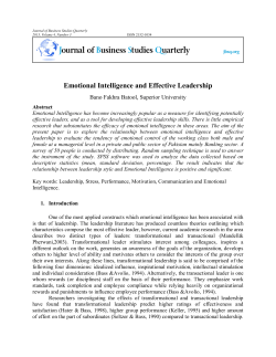 Emotional Intelligence and Effective Leadership