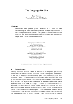 The Language We Use - Victoria University of Wellington