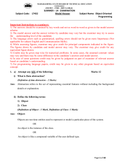 SUMMER &ndash; 14 EXAMINATION Subject Code: 17432 Model Answer