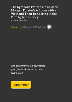 The Symbolic Patterns in Edward Morgan Forster`s
