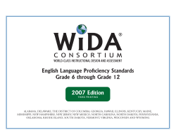 English Language Proficiency Standards Grade 6 through