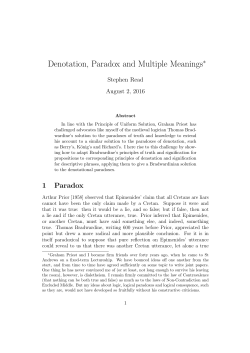 Denotation, Paradox and Multiple Meanings