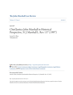 Chief Justice John Marshall in Historical Perspective, 31 J. Marshall