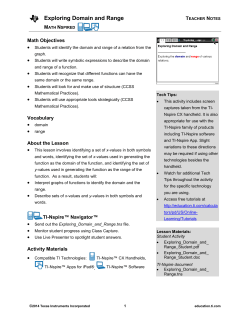 Teacher Notes PDF - TI Education
