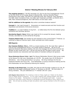 District 7 Meeting Minutes for February 2015