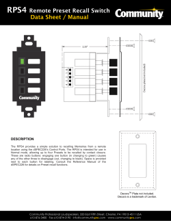 RPS4 Manual - Community Loudspeakers