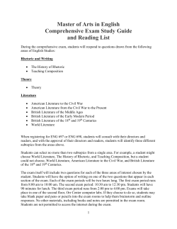 MAE Study Guide and Reading List