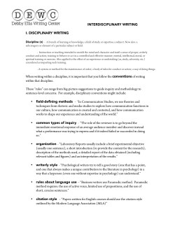 interdisciplinary writing