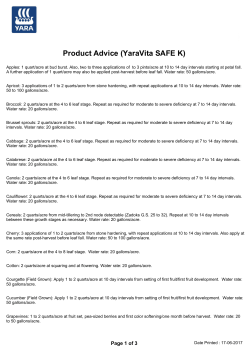 Product Advice (YaraVita Safe K) - Yara-I