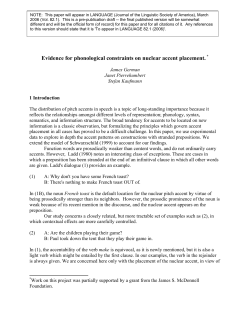 Evidence for phonological constraints on nuclear accent placement