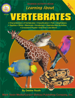 Keeping Track: Classification of Vertebrates (cont.) - Carson
