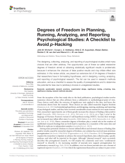 Degrees of Freedom in Planning, Running, Analyzing, and
