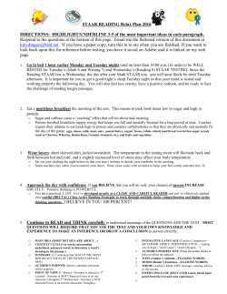 STAAR READING Relax Plan 2016