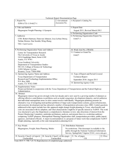 Megaregion Freight Planning: A Synopsis