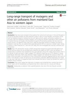 Long-range transport of mutagens and other air pollutants from