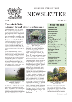 NEWSLETTER - Yorkshire Gardens Trust