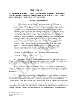 ORDINANCE NO. ______ AN ORDINANCE OF THE COUNTY OF