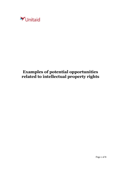 Examples of potential opportunities related to intellectual property