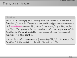 The notion of function