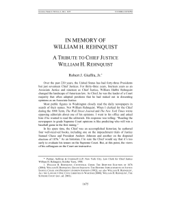 in memory of william h. rehnquist