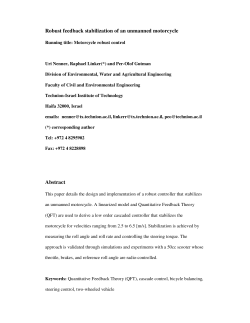 Robust feedback stabilization of an unmanned motorcycle Abstract
