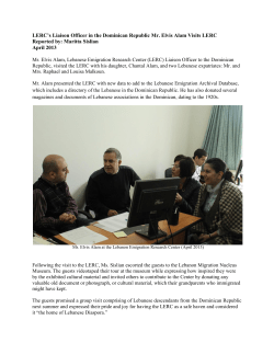 LERC`s Liaison Officer in the Dominican Republic Mr. Elvis Alam