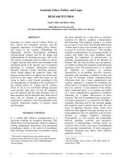 Academic Ethos, Pathos, and Logos