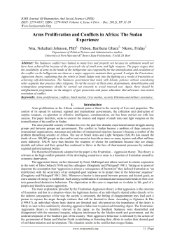 Arms Proliferation and Conflicts in Africa: The Sudan