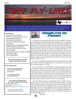 July Newsletter - Texas Womens Fly Fishers