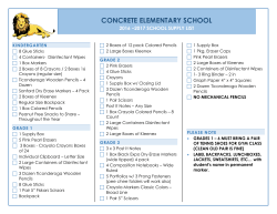 Elementary Supply List - Concrete School District