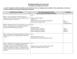 Reading Standards for Literature