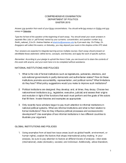 COMPREHENSIVE EXAMINATION DEPARTMENT OF