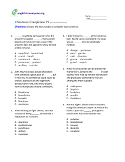 Sentence Completion 19 (low-advanced SAT level)