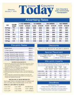 Advertising Rates - Iron County Today