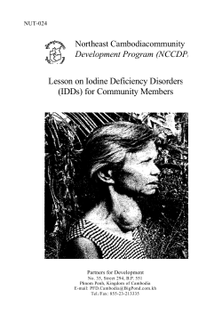 Lesson on Iodine Deficiency Disorders (IDDs) for
