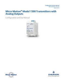 Micro Motion Model 1500 Transmitters with Analog Outputs
