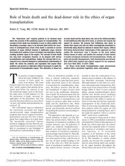 Role of brain death and the dead-donor rule in the ethics of organ