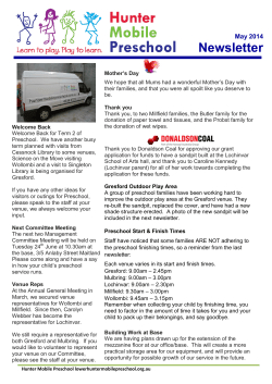 Newsletter - Hunter Mobile Preschool