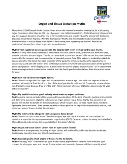 Organ and Tissue Donation Myths