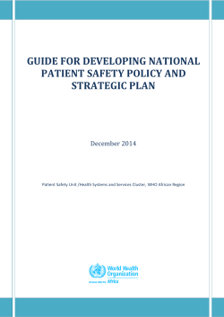 afro guidance for developing national patient safety