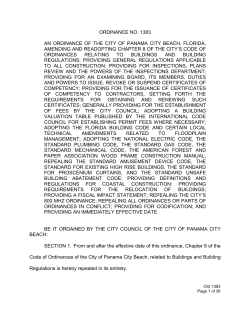 ordinance no. 1383 an ordinance of the city of panama city beach