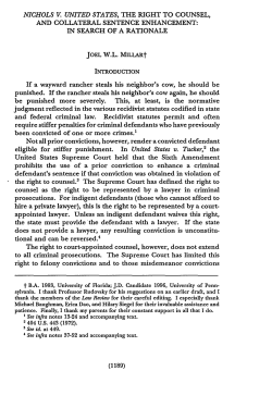 Nichols v. United States, the Right to Counsel, and Collateral